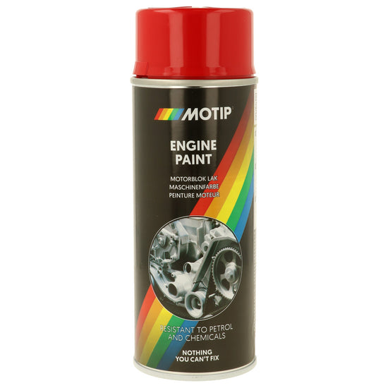 PEINTURE MOTEUR HAUTE TEMPERATURE ROUGE BRILLANTE 150°C AEROSOL 400ML MOTIP