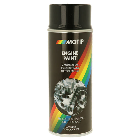 PEINTURE MOTEUR HAUTE TEMPERATURE NOIRE BRILLANTE 150°C AEROSOL 400ML MOTIP