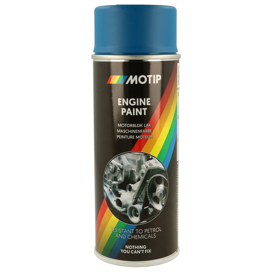 PEINTURE MOTEUR HAUTE TEMPERATURE BLEU BRILLANTE 150°C 400ML MOTIP