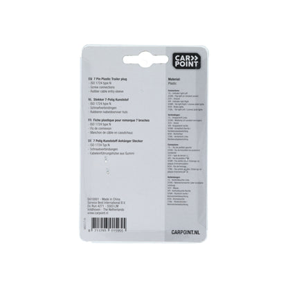 FICHE POUR REMORQUE 7 BROCHES PLASTIQUE