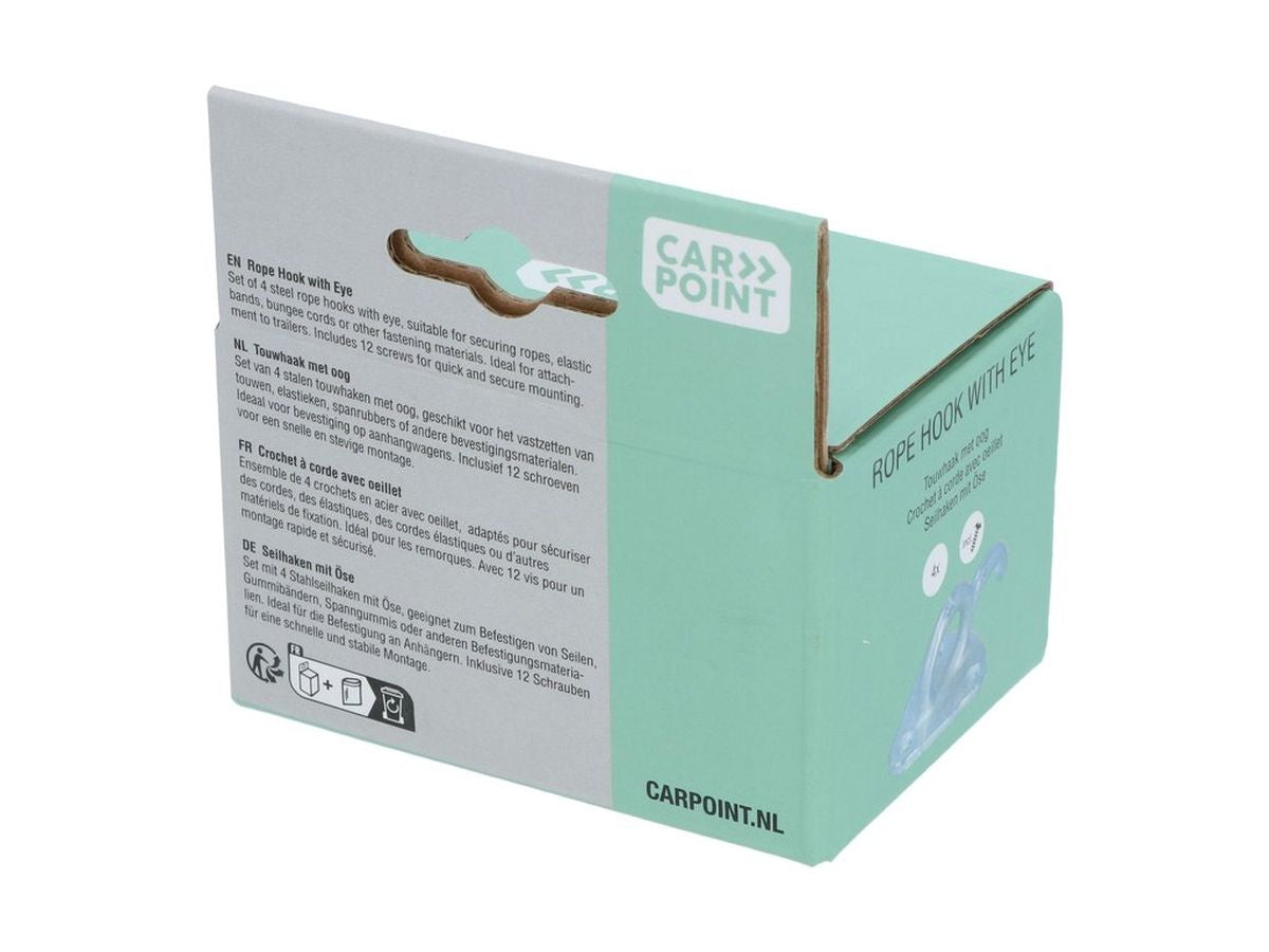 CROCHETS DE FIXATION METAL AVEC ŒILLET X 4 POUR REMORQUE CARPOINT