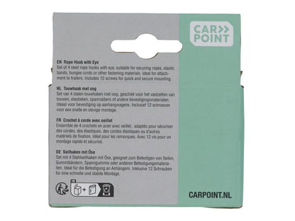 CROCHETS DE FIXATION METAL AVEC ŒILLET X 4 POUR REMORQUE CARPOINT