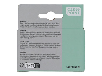 CROCHETS DE FIXATION METAL X 4 POUR REMORQUE CARPOINT