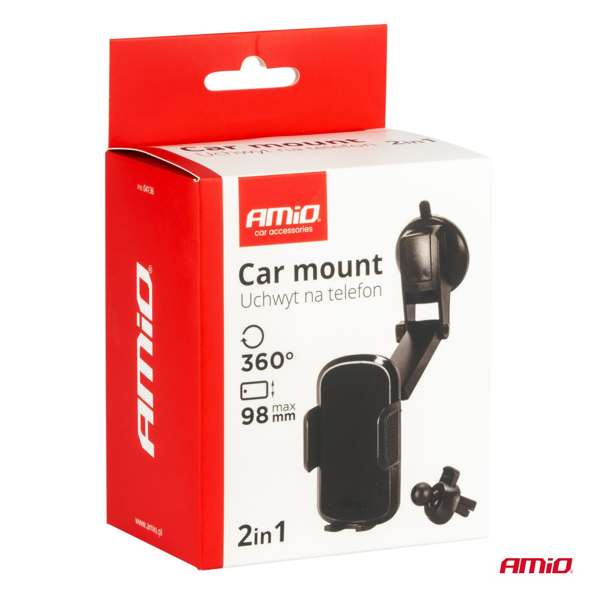 PORTE TELEPHONE VENTOUSE + CLIP GRILLE AERATION 2 EN 1 AMIO