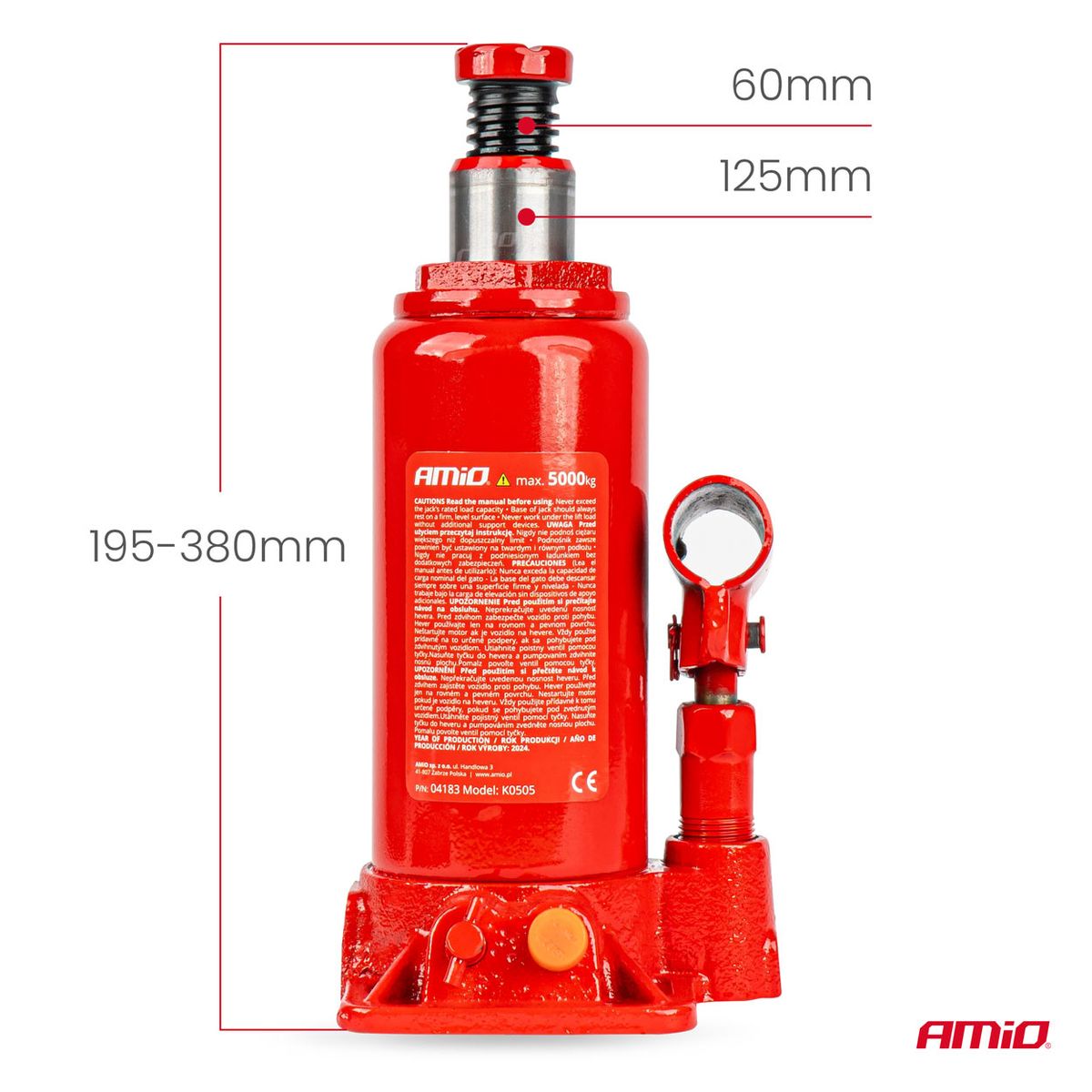 CRIC BOUTEILLE HYDRAULIQUE 5T AVEC COFFRET AMIO