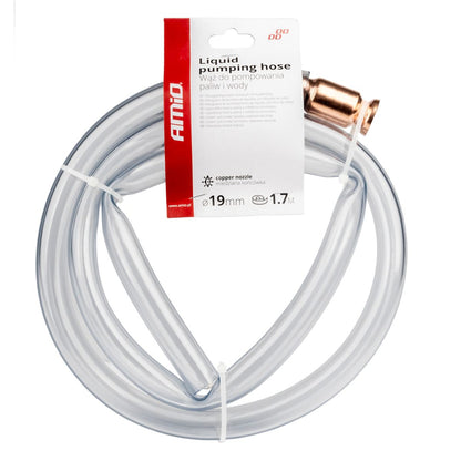 TUYAU SIPHON POMPE TRANSFERT 1,7M DIAM 19MM AVEC BUSE EN CUIVRE AMIO