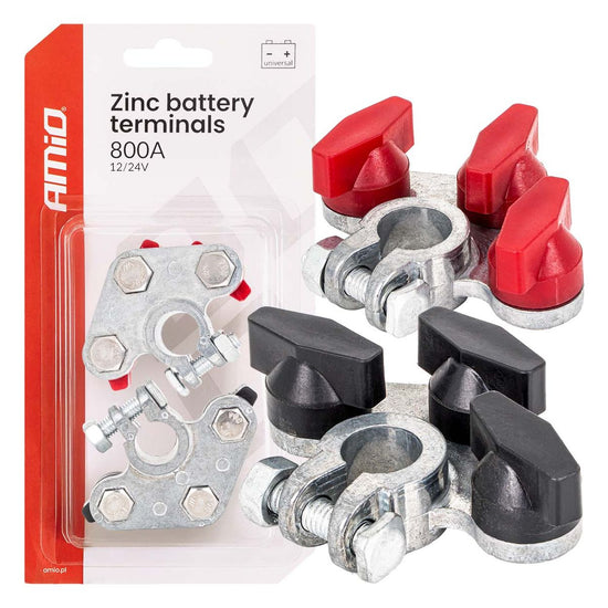 COSSES DE BATTERIE X2 EN ZINC 800 AMP 3 ENTREES AMIO