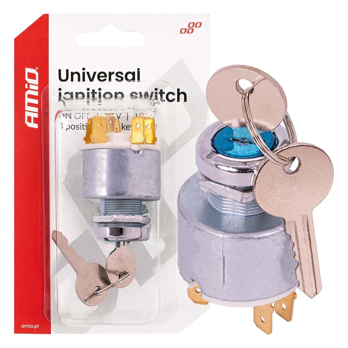 CONTACT D'ALLUMAGE UNIVERSEL 12V AVEC DEUX CLEFS AMIO