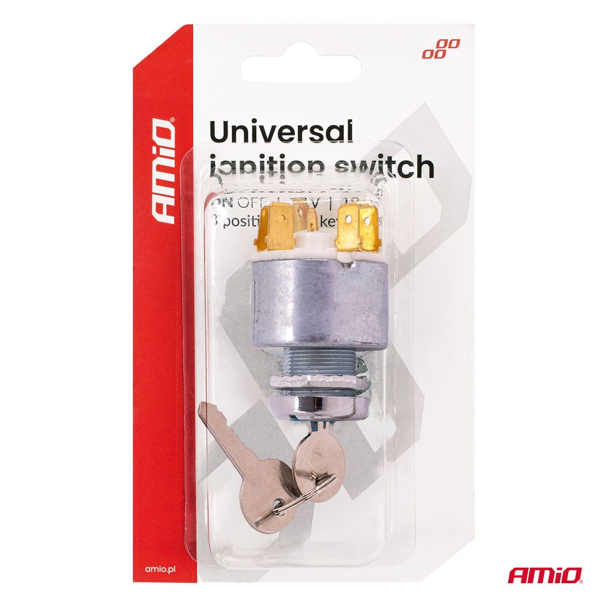 CONTACT D'ALLUMAGE UNIVERSEL 12V AVEC DEUX CLEFS AMIO