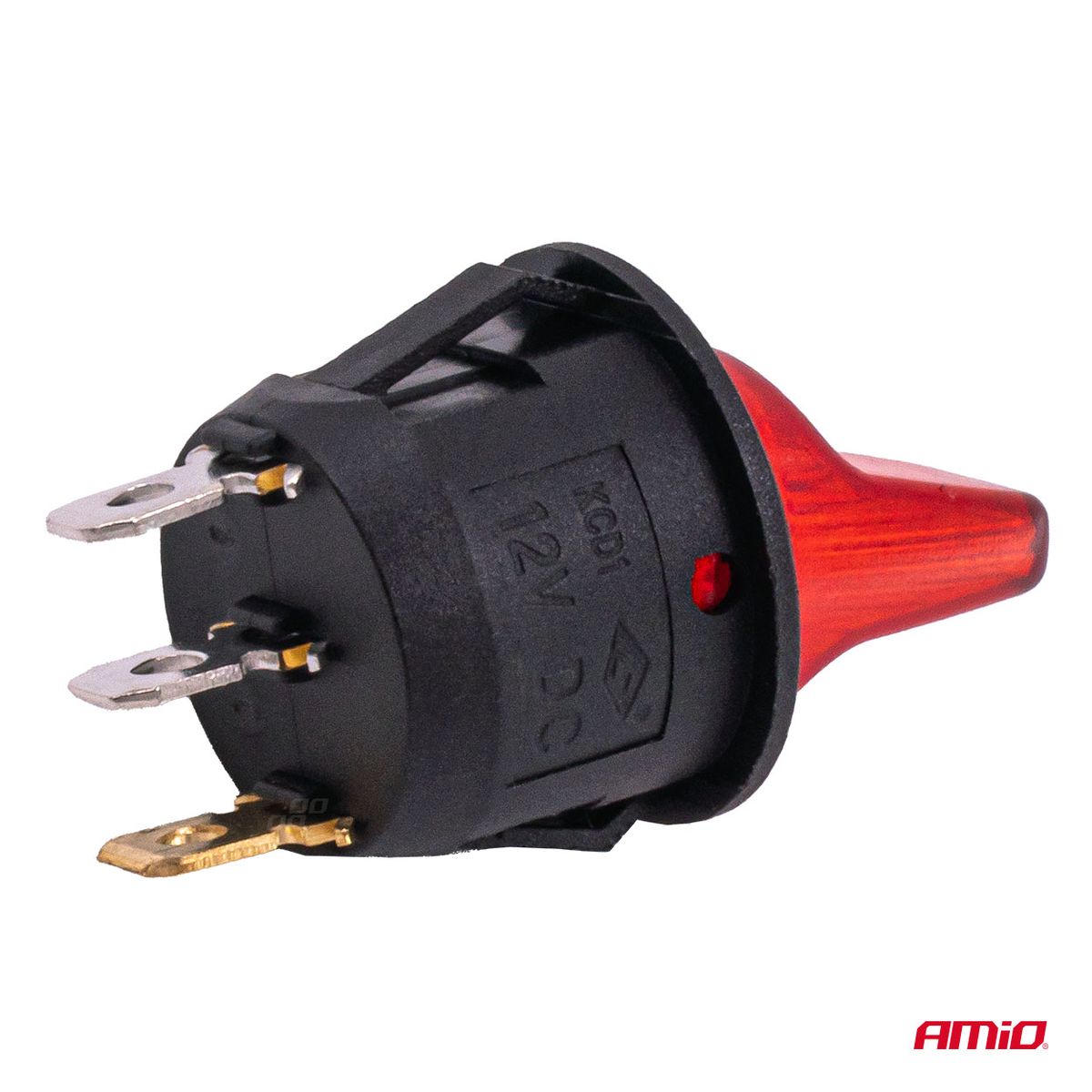 INTERRUPTEUR RECTANGULAIRE 12V/230V (AVEC LUMIERE ROUGE) AMIO