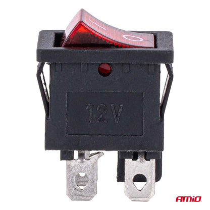INTERRUPTEUR A LEVIER AVEC RÉTROÉCLAIRAGE ROUGE 20A 12V 24V AMIO