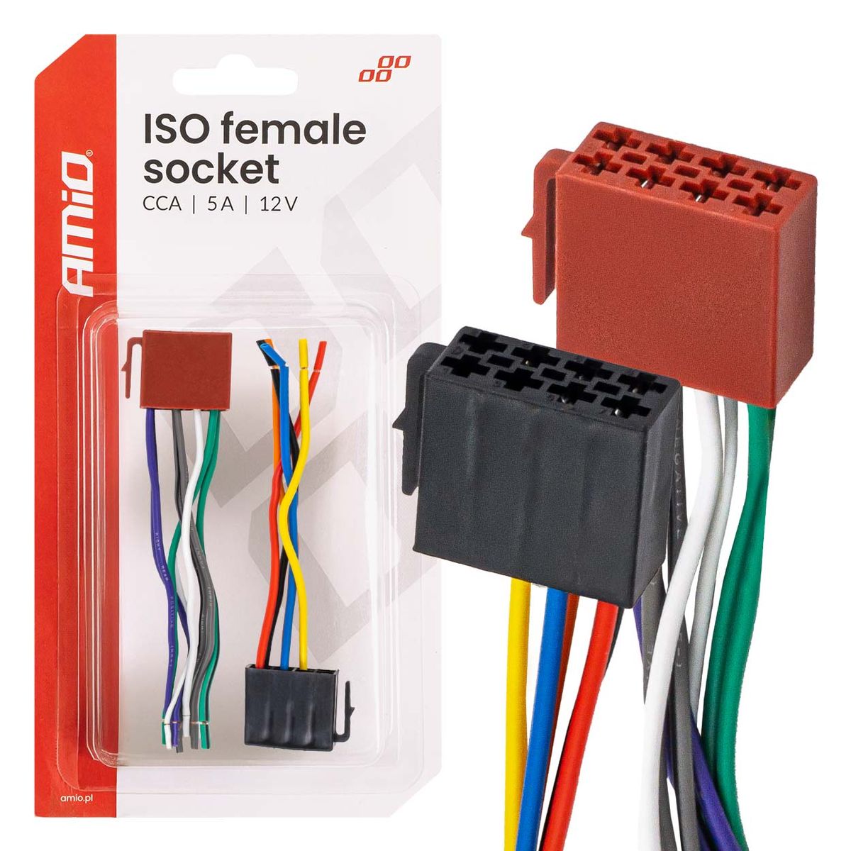 CONNECTEUR FEMELLE ISO  CCA 5A 12V AMIO