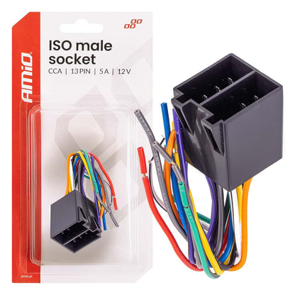 CONNECTEUR ISO MALE CCA 13 BROCHES 5A 12V AMIO