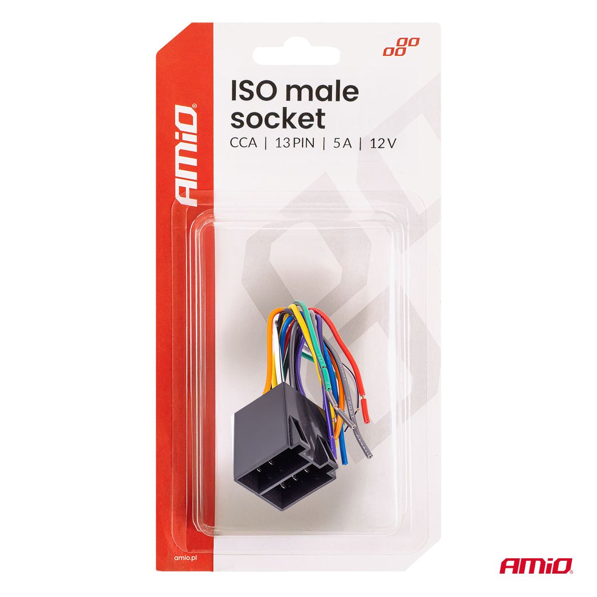 CONNECTEUR ISO MALE CCA 13 BROCHES 5A 12V AMIO