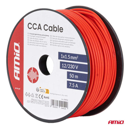 CÂBLE MONOCONDUCTEUR ROUGE CCA 1.5 MM² - BOBINE DE 50M AMIO
