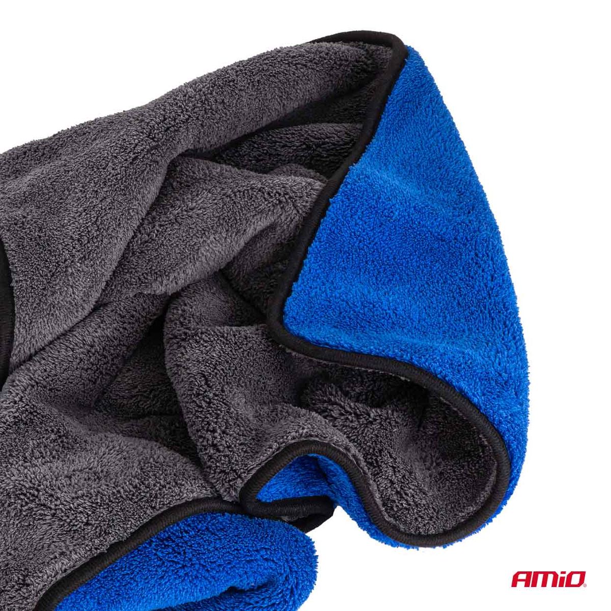 LOT GANT MICROFIBRE 20X26CM + SERVIETTE DE SÉCHAGE 60X90CM AMIO