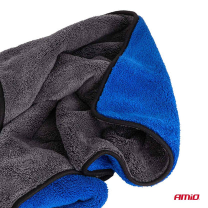 LOT GANT MICROFIBRE 20X26CM + SERVIETTE DE SÉCHAGE 60X90CM AMIO