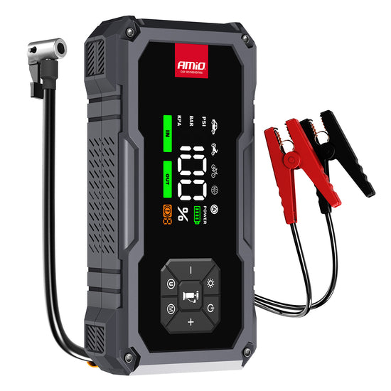 BOOSTER DEMARREUR MAX 600A GONFLEUR POWERBANK LAMPE AMIO