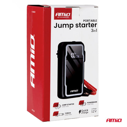 BOOSTER DEMARREUR 12V 1600A MAX 12000MAH 2XUSB LAMPE AMIO