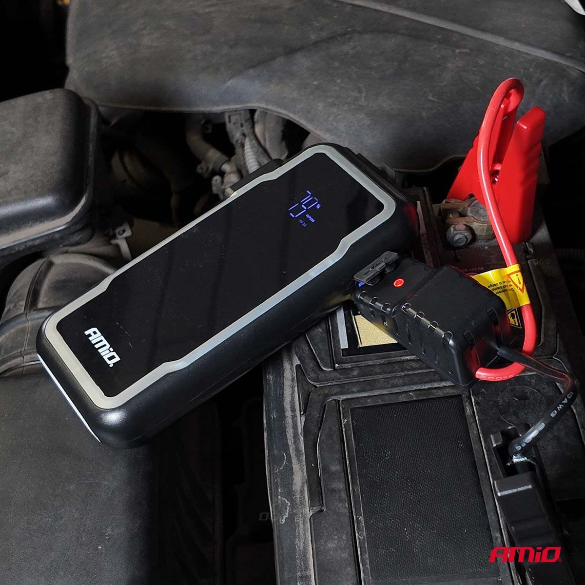 BOOSTER DEMARREUR 12V 1600A MAX 12000MAH 2XUSB LAMPE AMIO