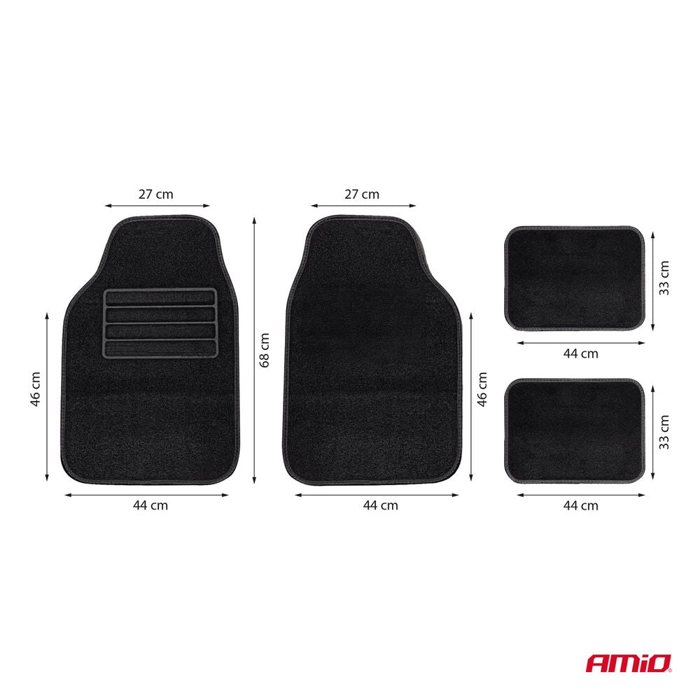 JEU DE 4 TAPIS DE SOL EN TISSU UNIVERSEL ANTI DERAPANT AMIO