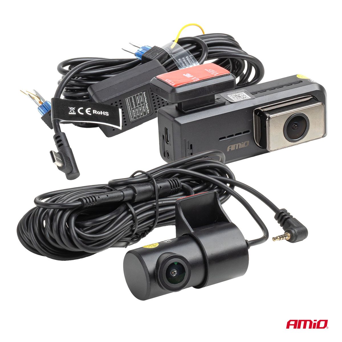 CAMERA EMBARQUEE DASHCAM AV + AR 2K +1K WLAN 512GB WIFI FULL HD AMIO