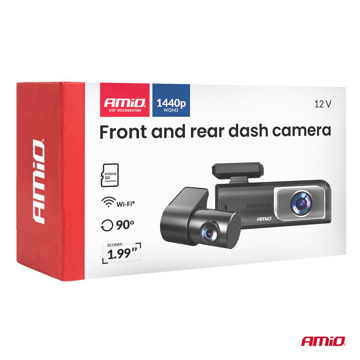 CAMERA EMBARQUEE DASHCAM AV + AR 2K +1K WLAN 512GB WIFI FULL HD AMIO
