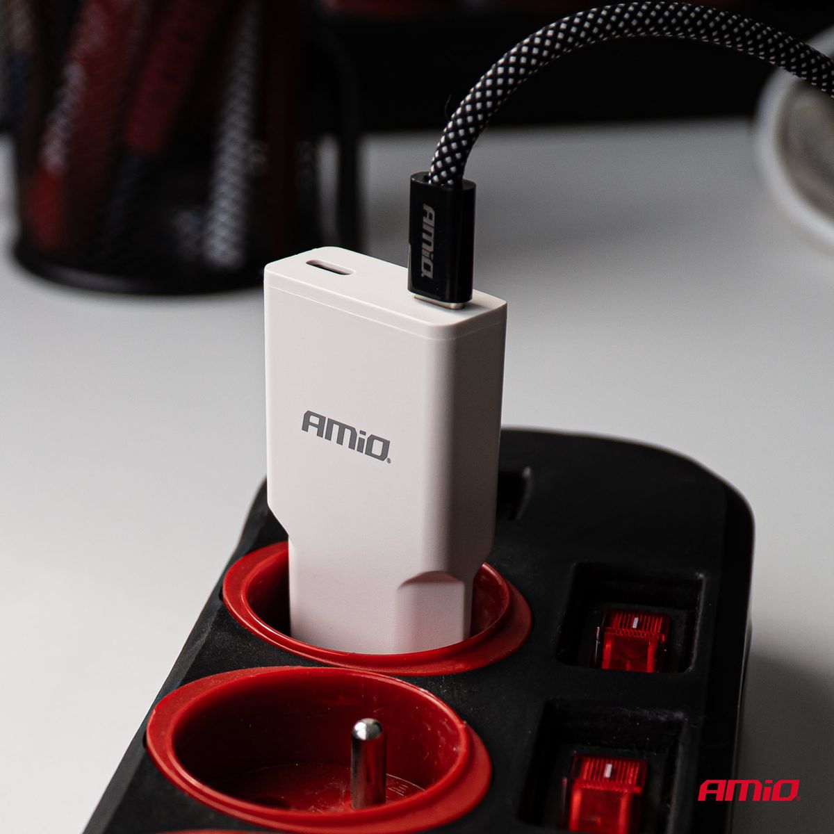 CHARGEUR MURAL 2XUSB-C 230V 30W AMIO