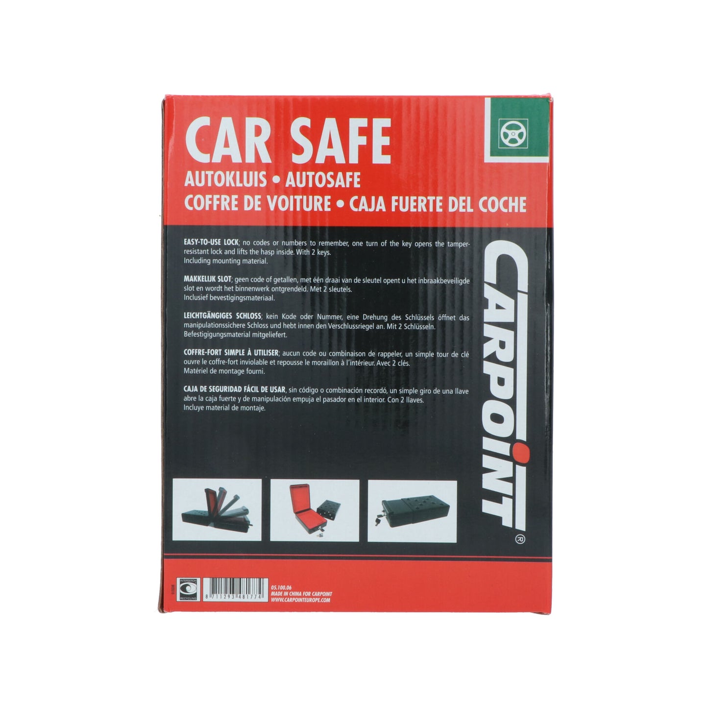 COFFRE FORT DE VOITURE 22.5X16X7.5CM z