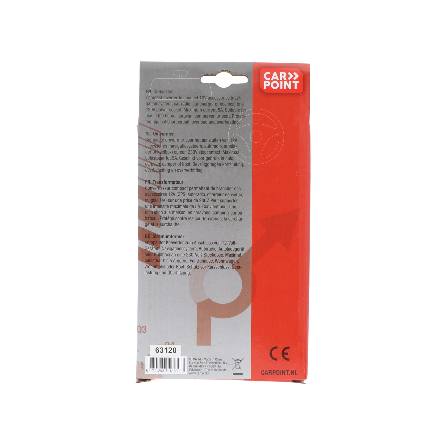 CONVERTISSEUR 230/12V 60W CARPOINT