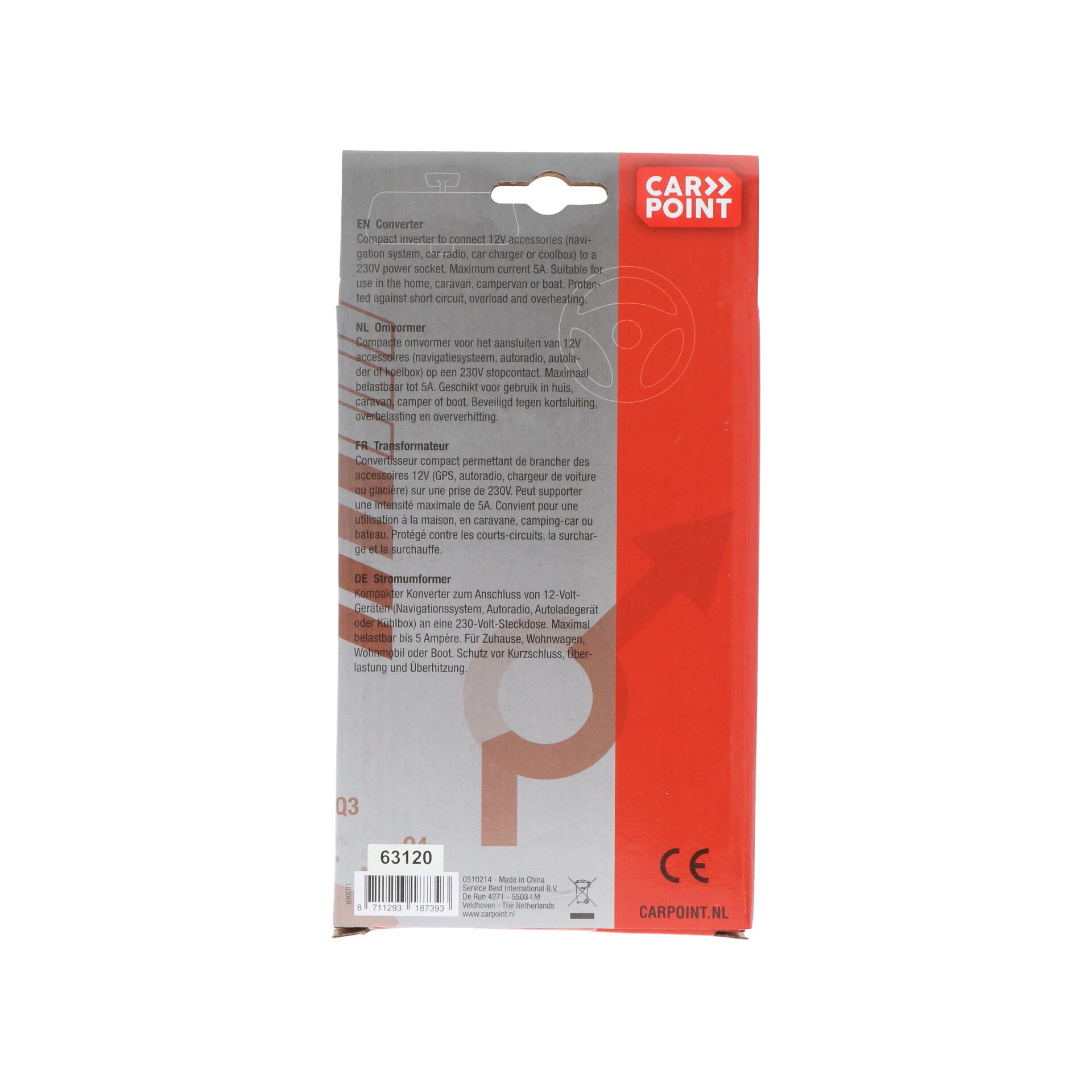 CONVERTISSEUR 230/12V 60W CARPOINT