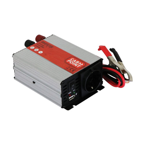 CONVERTISSEUR 12/230V 300W AVEC PINCES CROCO