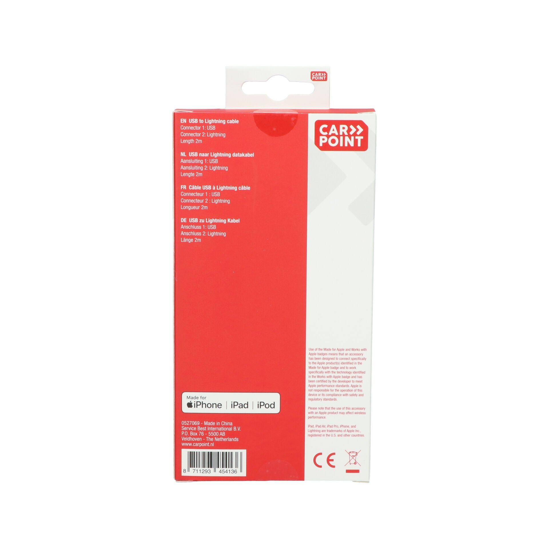 CÂBLE USB> 8 PIN 2 MÈTRE CARPOINT
