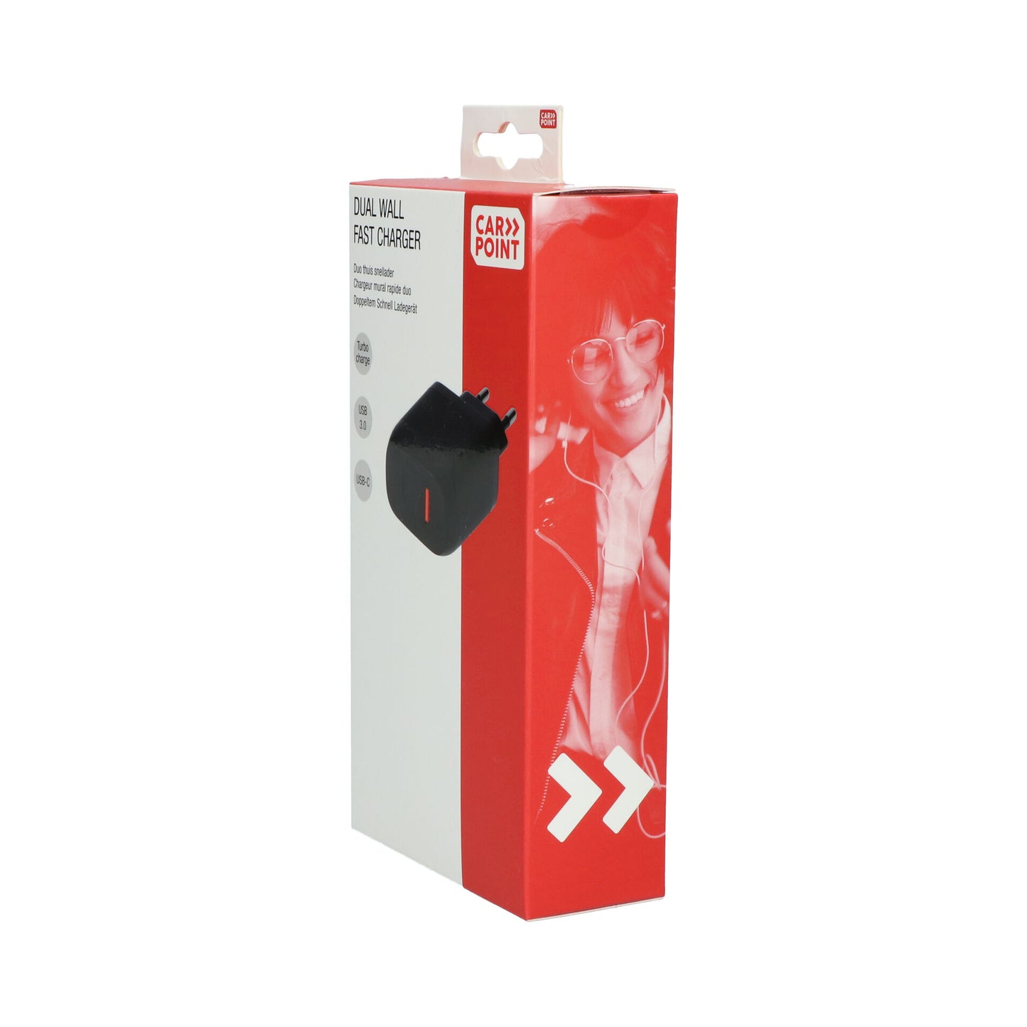 CHARGEUR MURAL RAPIDE DUO  20W USB-C + 18W USB 3.0 CARPOINT