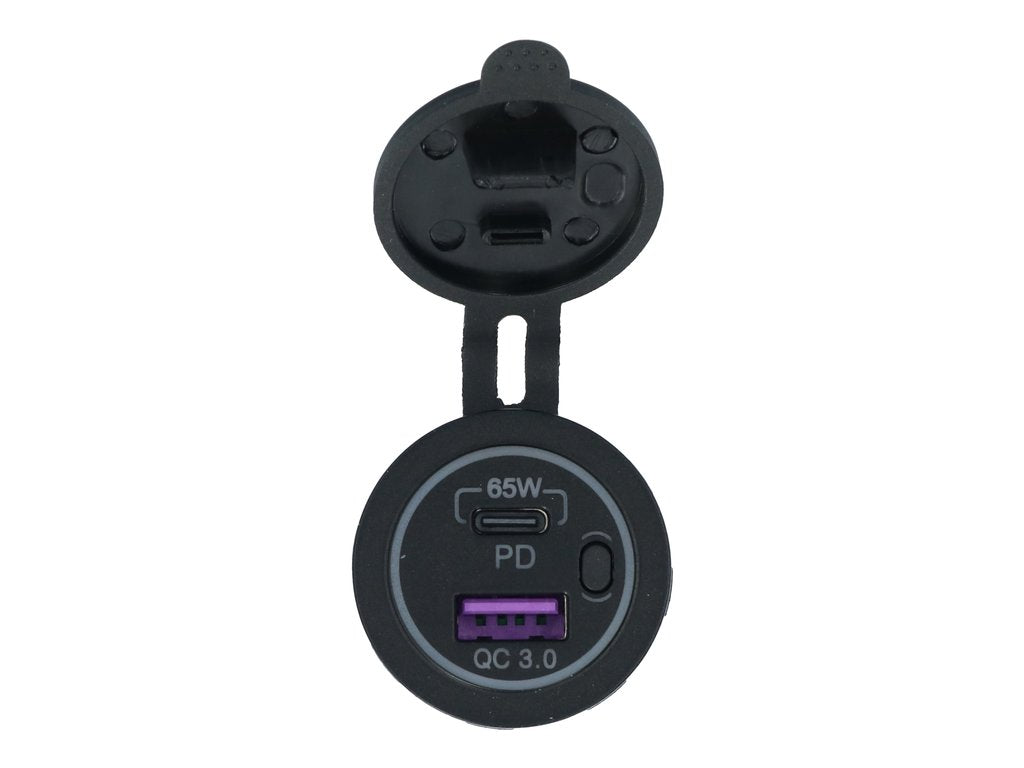 CHARGEUR RAPIDE CARPOINT AVEC CONNECTEUR INTÉGRÉ USB/USB-C 65W