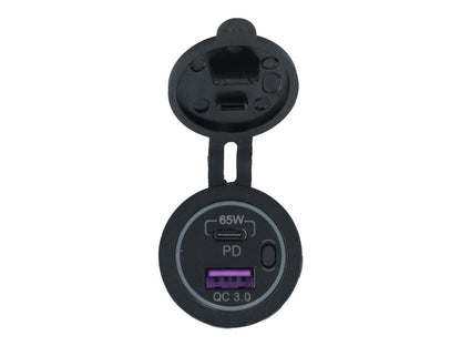CHARGEUR RAPIDE CARPOINT AVEC CONNECTEUR INTÉGRÉ USB/USB-C 65W