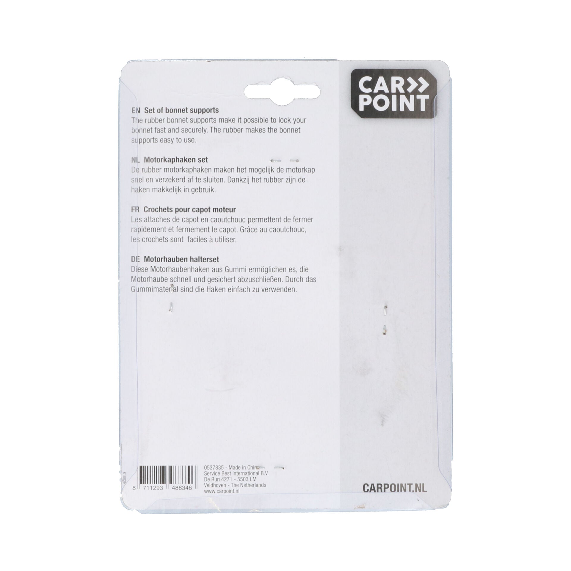 JEU DE 2 ATTACHES CAPOT CAOUTCHOUC CARPOINT