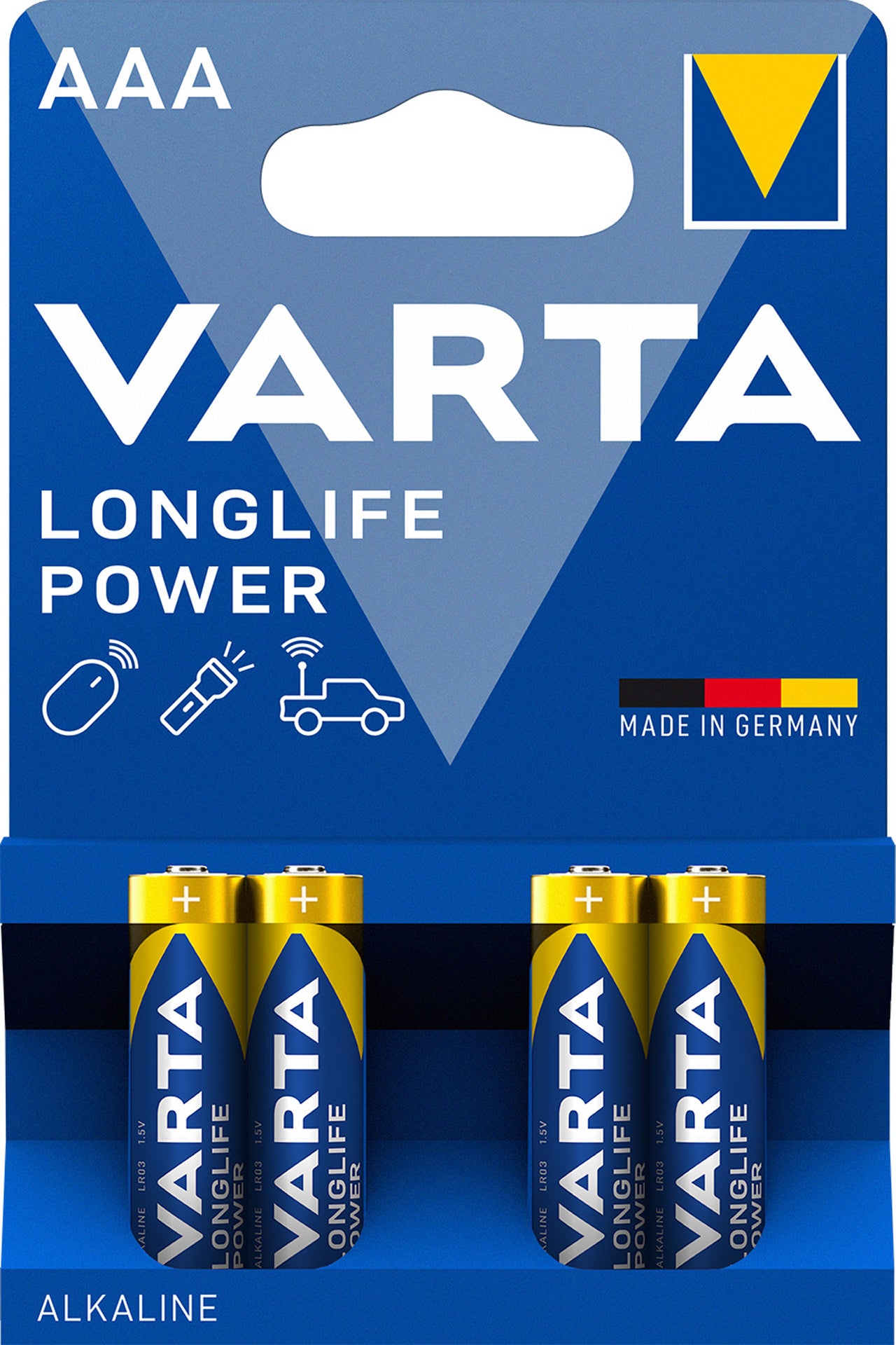 PILES VARTA ALCALINE POWER LR03(AAA) BLISTER DE 4 PIECES