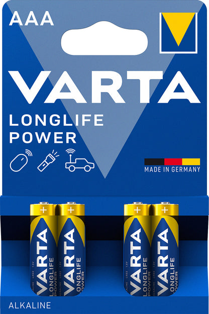 PILES VARTA ALCALINE POWER LR03(AAA) BLISTER DE 4 PIECES