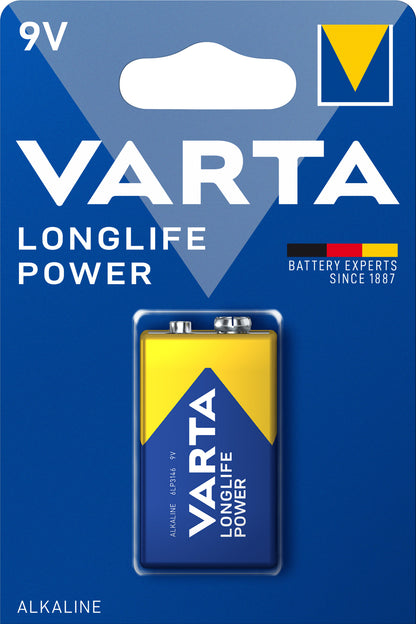 PILES VARTA ALCALINE POWER PILE 9V 6LR61 BLISTER DE 1 PIECES
