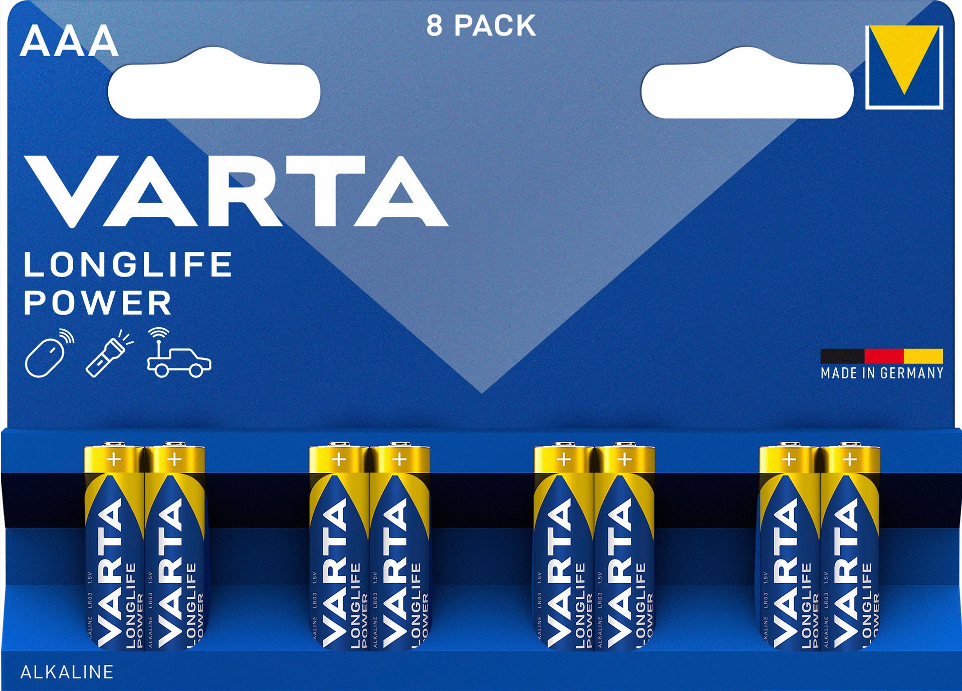 PILES VARTA ALCALINE POWER 1,5V PILES LR03/AAA 8PCS