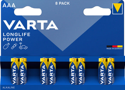 PILES VARTA ALCALINE POWER 1,5V PILES LR03/AAA 8PCS