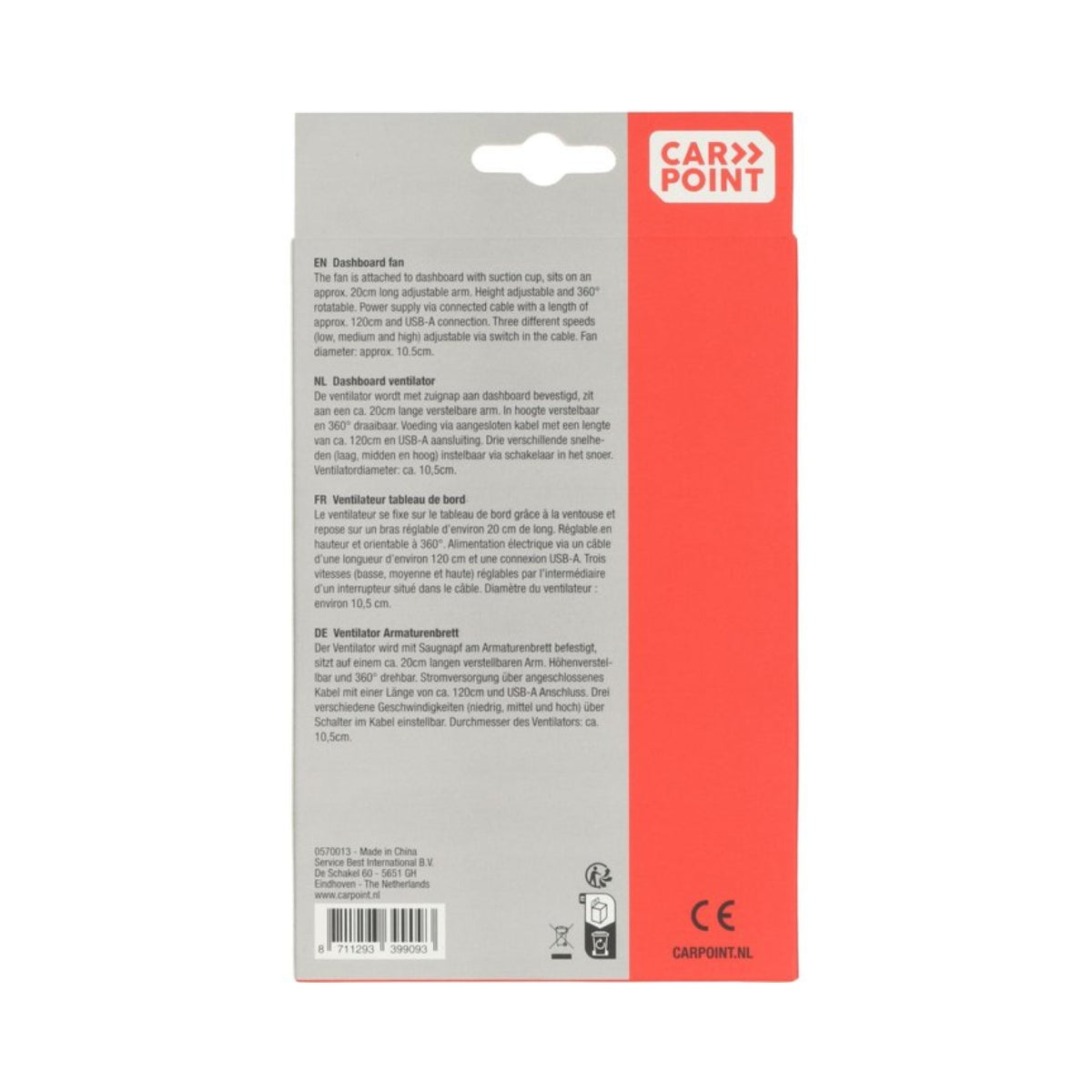 VENTILATEUR USB AVEC MONTAGE SUR VENTOUSE CARPOINT