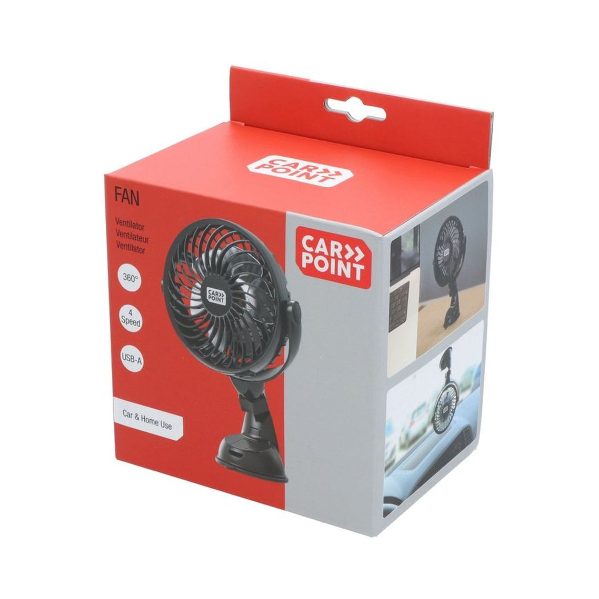 VENTILATEUR USB RECHARGEABLE FIXATION VENTOUS CARPOINT