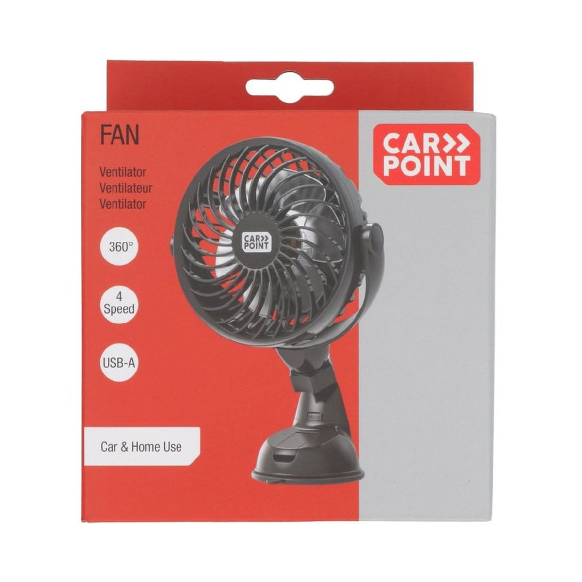 VENTILATEUR USB RECHARGEABLE FIXATION VENTOUS CARPOINT