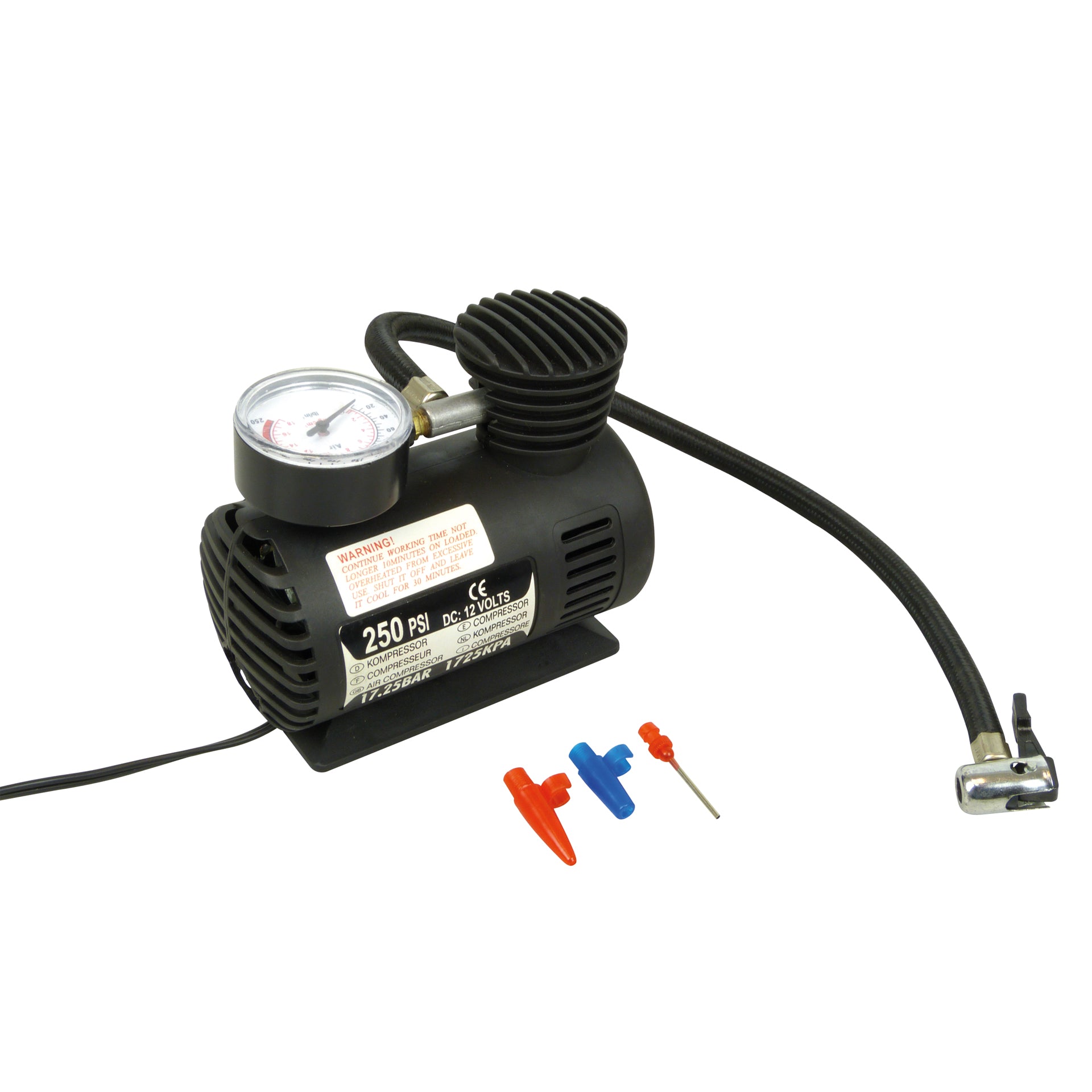 MINI COMPRESSEUR D'AIR 17BAR/250PSI 12V