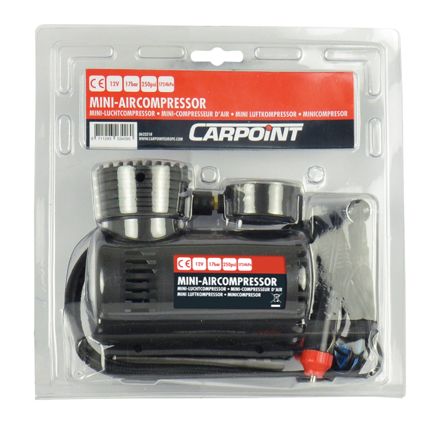 MINI COMPRESSEUR D'AIR 17BAR/250PSI 12V