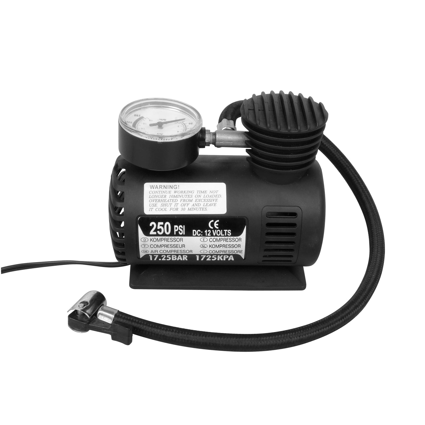 MINI COMPRESSEUR D'AIR 17BAR/250PSI 12V