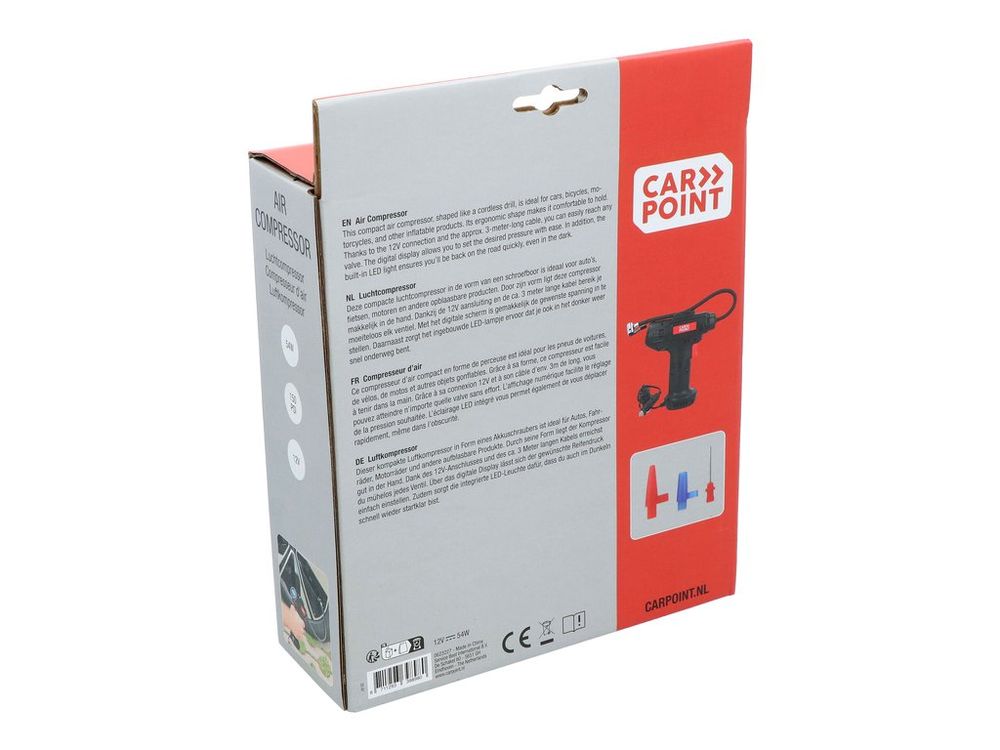 COMPRESSEUR GONFLEUR 12V 54W EN FORME DE PERCEUSE