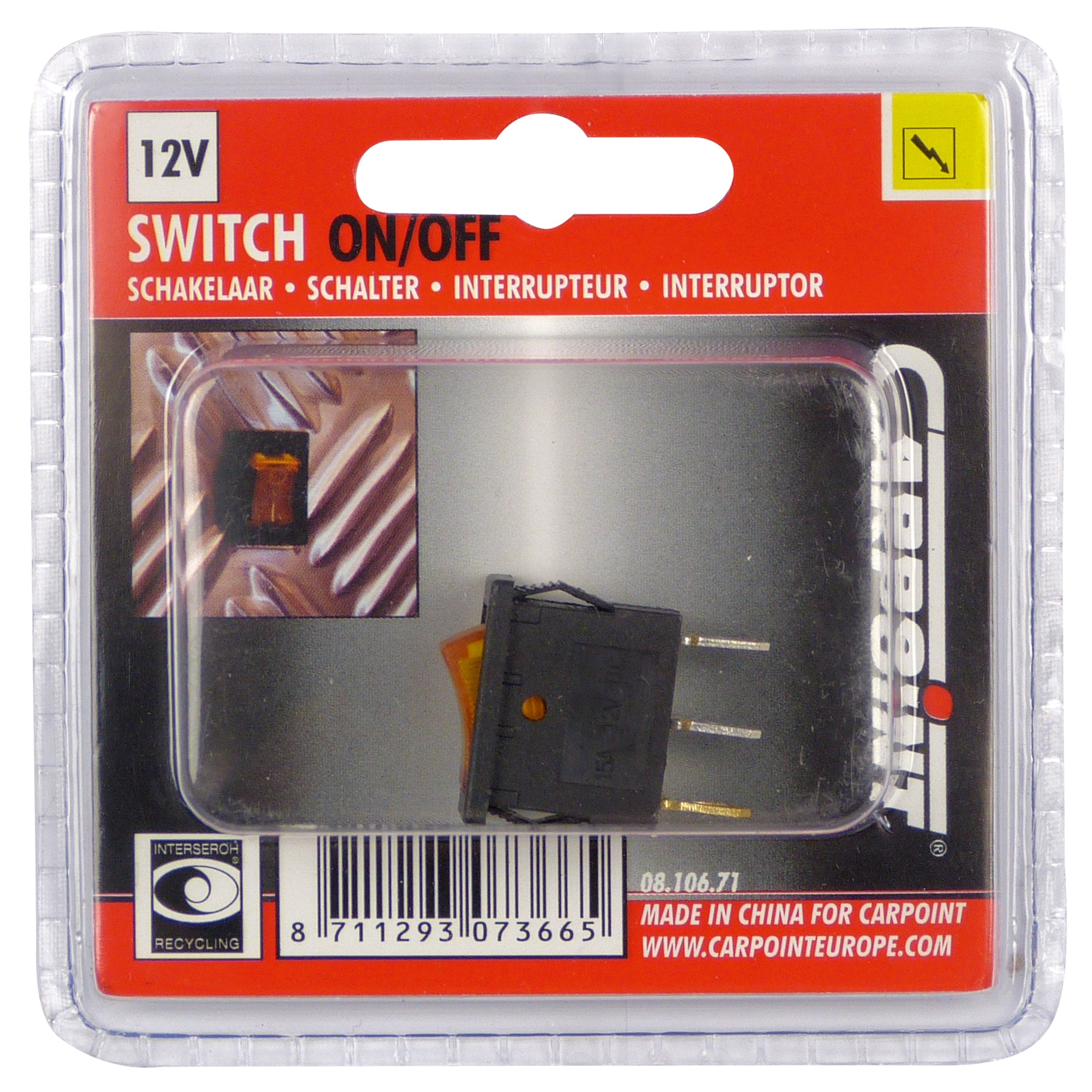 INTERRUPTEUR LED ORANGE 15A 12V